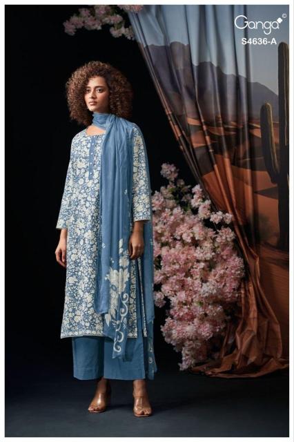 Ganga anera 4636 dress material wholesale market in india cheapest
